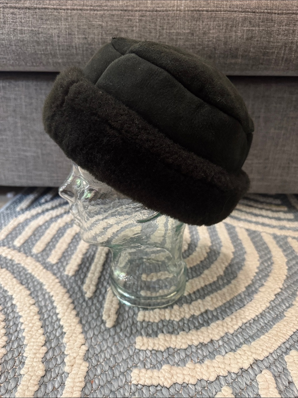 Vintage Genuine Shearling Sheepskin Cossack Toque Winter Hat